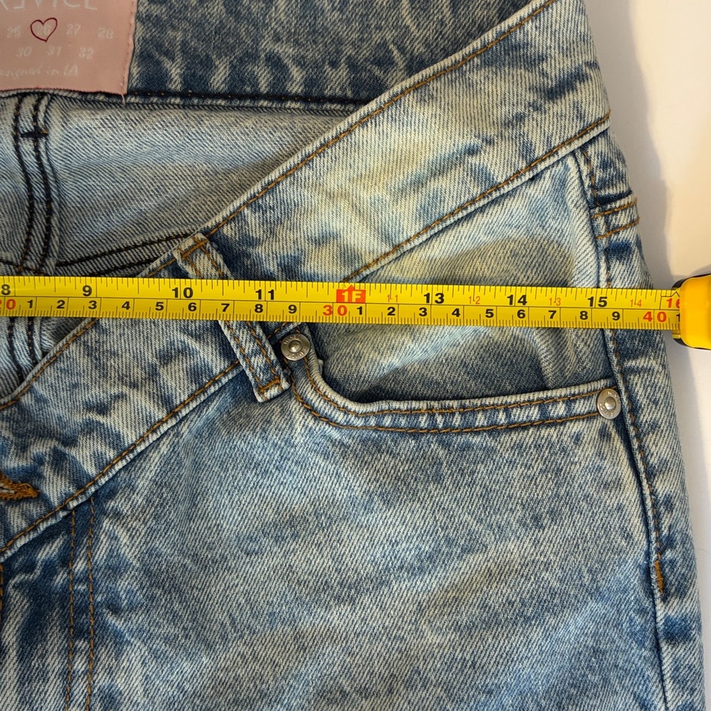 Revice V Cut Waist Jeans Size 26 Low Rise Light Wash Y2K Straight Leg - Picture 12 of 16